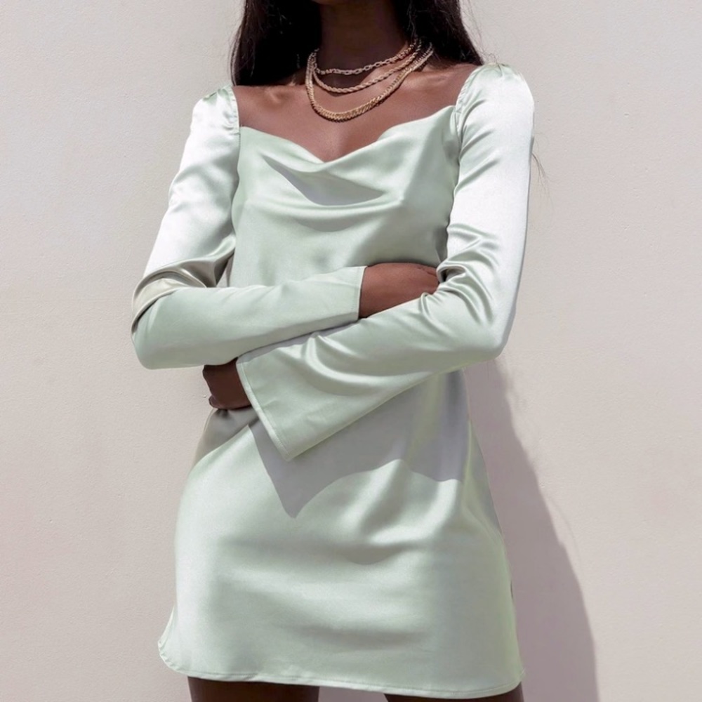 Star Power Mini Dress Sage Princess Polly